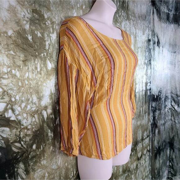 BLOUSE Nwt Ana Yellow Gold Stripe Oversized blouse xxl - Picture 5 of 10